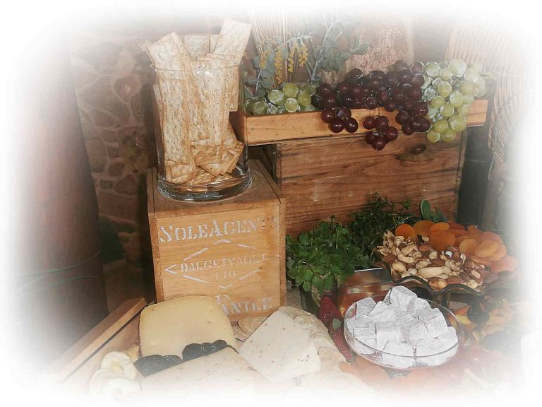 grazing table-crackers-sweets-fruit